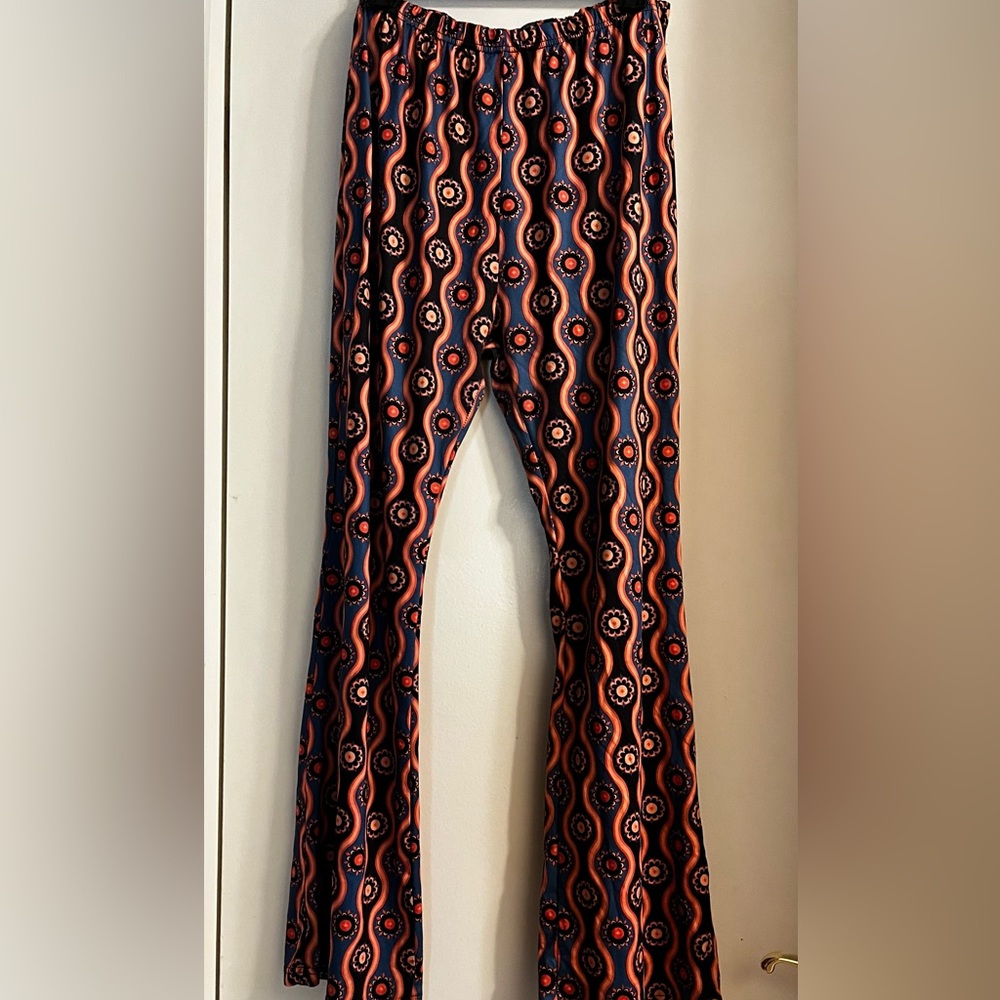 Psychedelic Purple, Orange and Black Bell Bottom Pants BOGO BOTTOMS